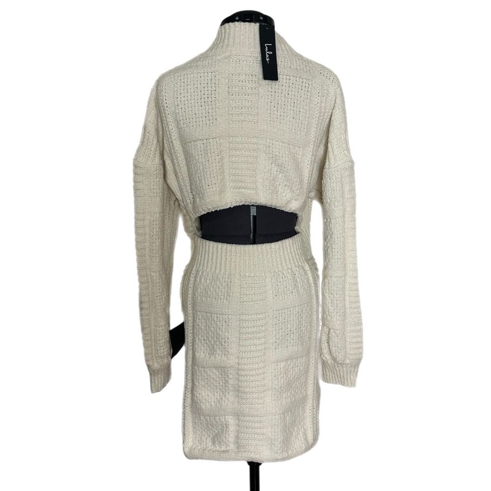 Lulus Patchwork It Cable Knit Cutout Sweater Dres… - image 4